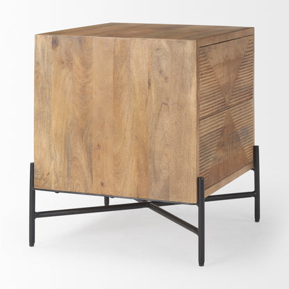 Cairo 22.0L x 22.0W x 26.0H Wood 2 Drawer Accent table