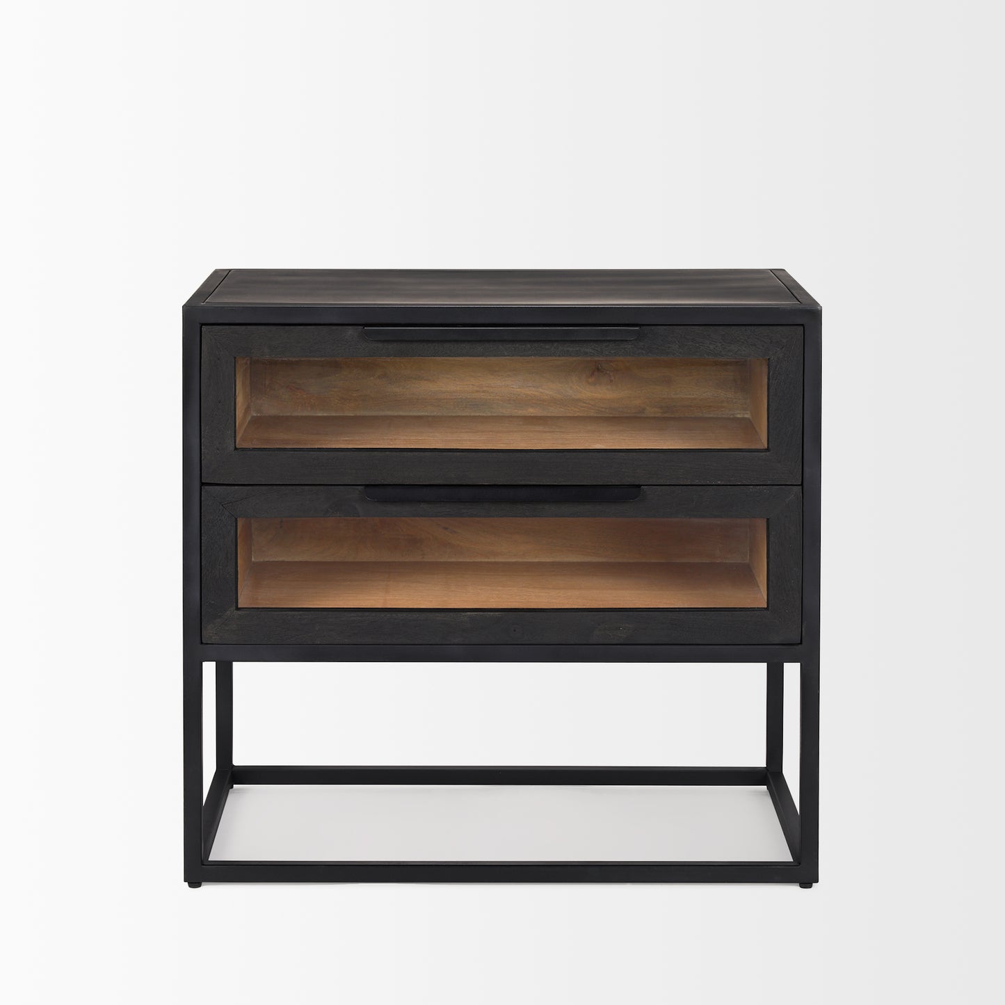 Sloan Black Wood W/Black Metal Frame Side Table