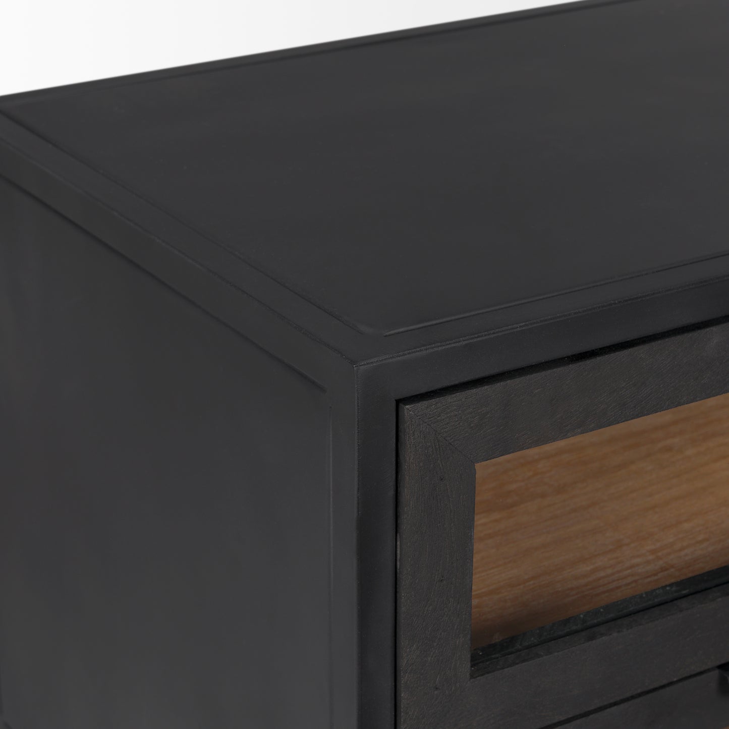 Sloan Black Wood W/Black Metal Frame Side Table