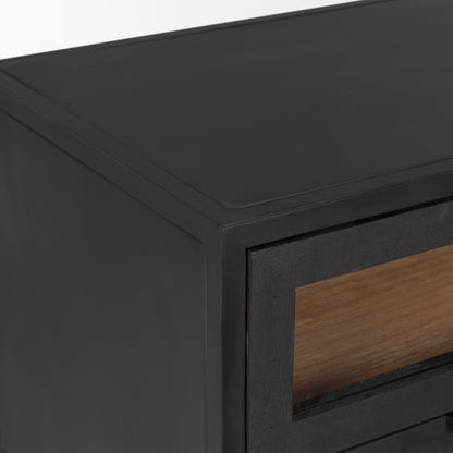Sloan Black Wood W/Black Metal Frame Side Table