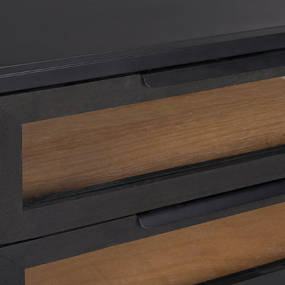 Sloan Black Wood W/Black Metal Frame Side Table