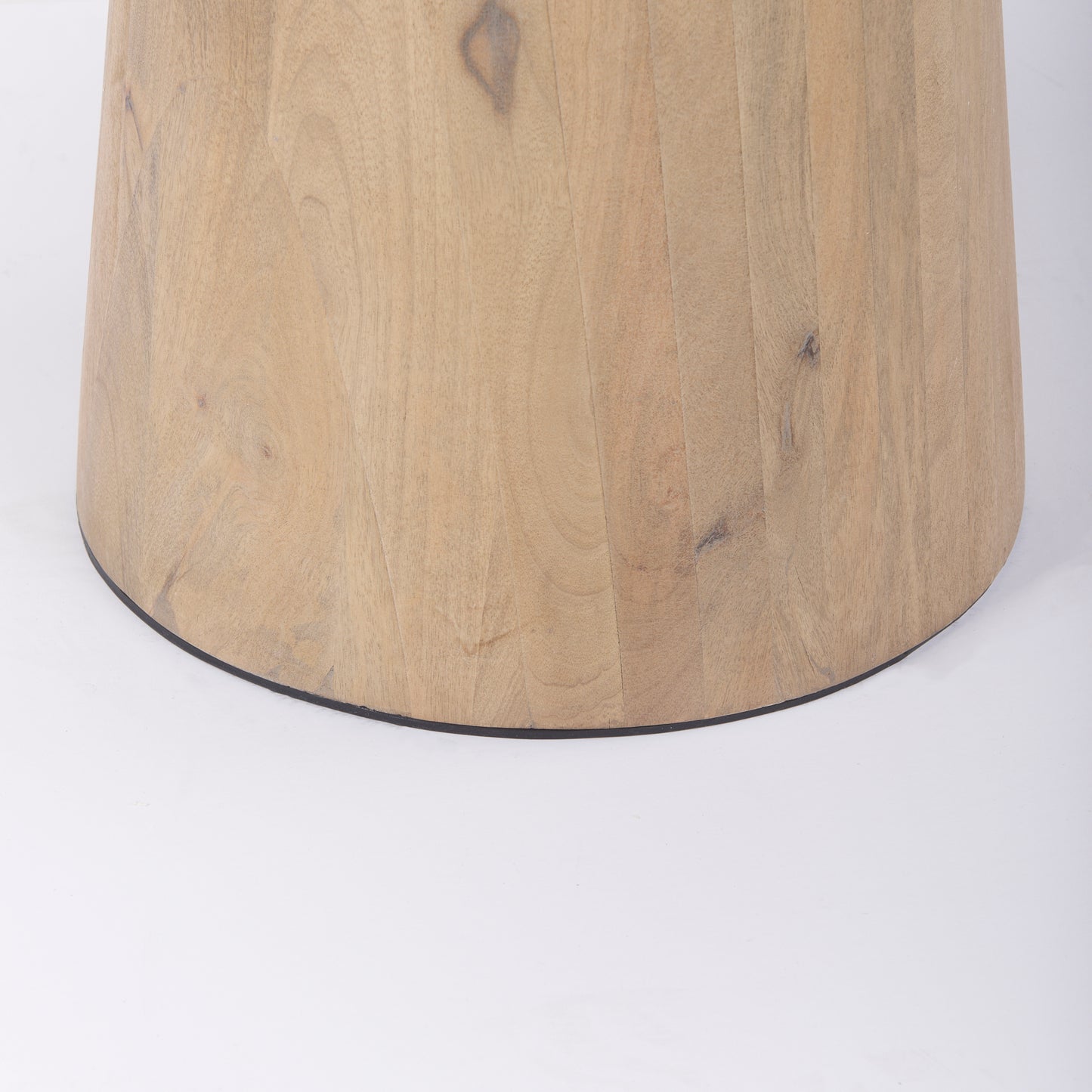 Maxwell 32" Round White Marble Tabletop w/ Blonde Wood & Black Metal Accent Pedestal Bistro Table