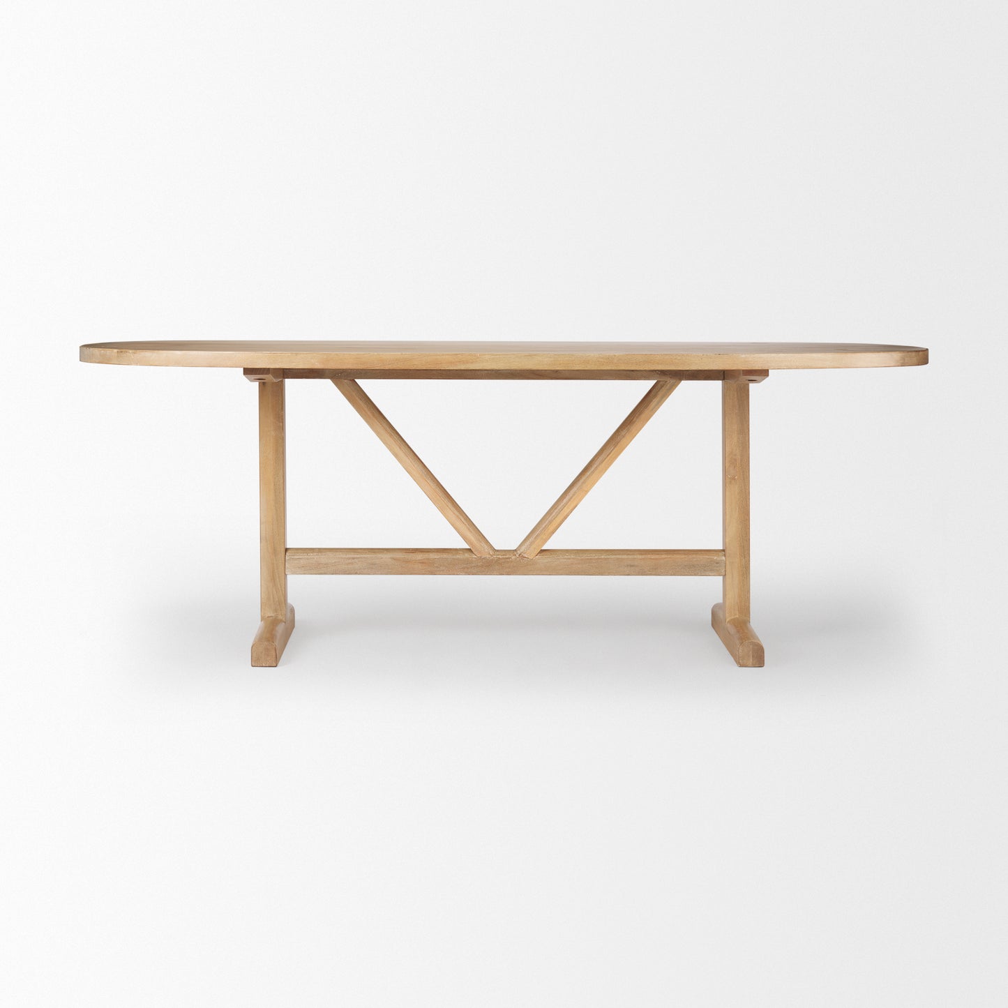 Viktor 84"L Light Brown Solid Wood Dining Table