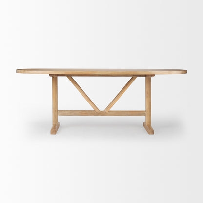 Viktor 84"L Light Brown Solid Wood Dining Table