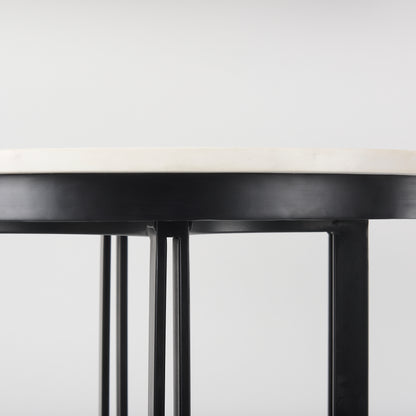 Tanner Marble & Matte Black Bistro Table