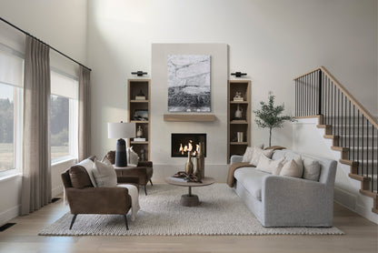 Maxwell 20" Round Light Brown Wood w/ Gold Metal Pedestal Side Table