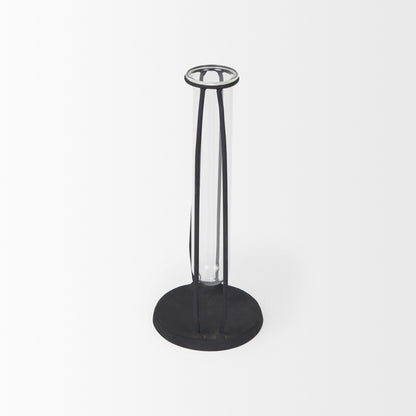 Aria 4.3L x 3.9W x 9.6H Metal and Glass Decorative Accent