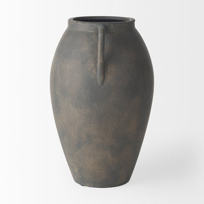 Kilian Medium Brown-Gray Double Ear Vase