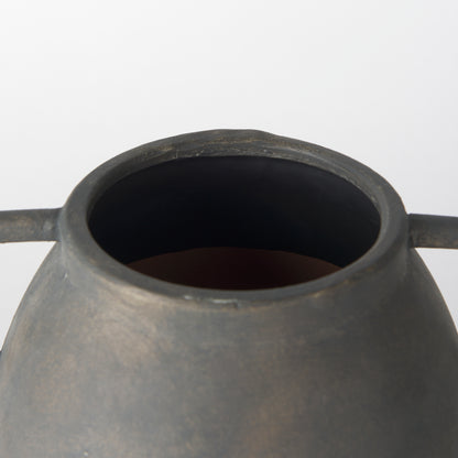 Kilian Medium Brown-Gray Double Ear Vase