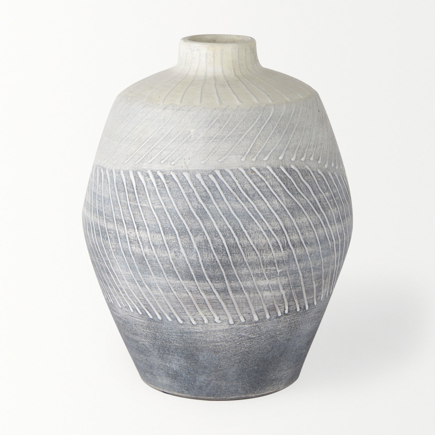 Blume 10H Off-White w/ Gray Textured Vase