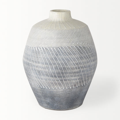 Blume 10H Off-White w/ Gray Textured Vase