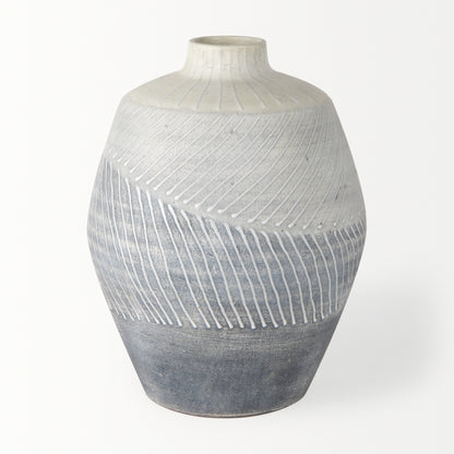 Blume 10H Off-White w/ Gray Textured Vase