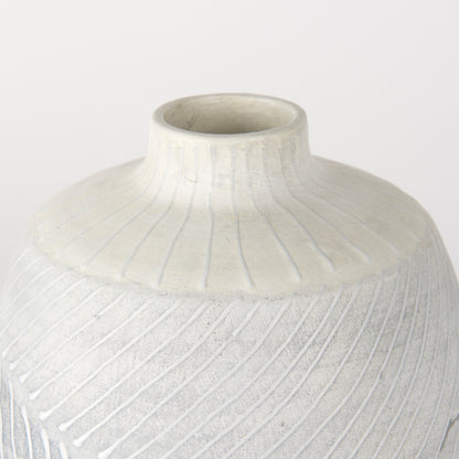 Blume 10H Off-White w/ Gray Textured Vase