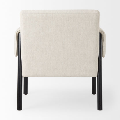 Ashton Beige Twill Fabric w/ Black Wood Accent Chair