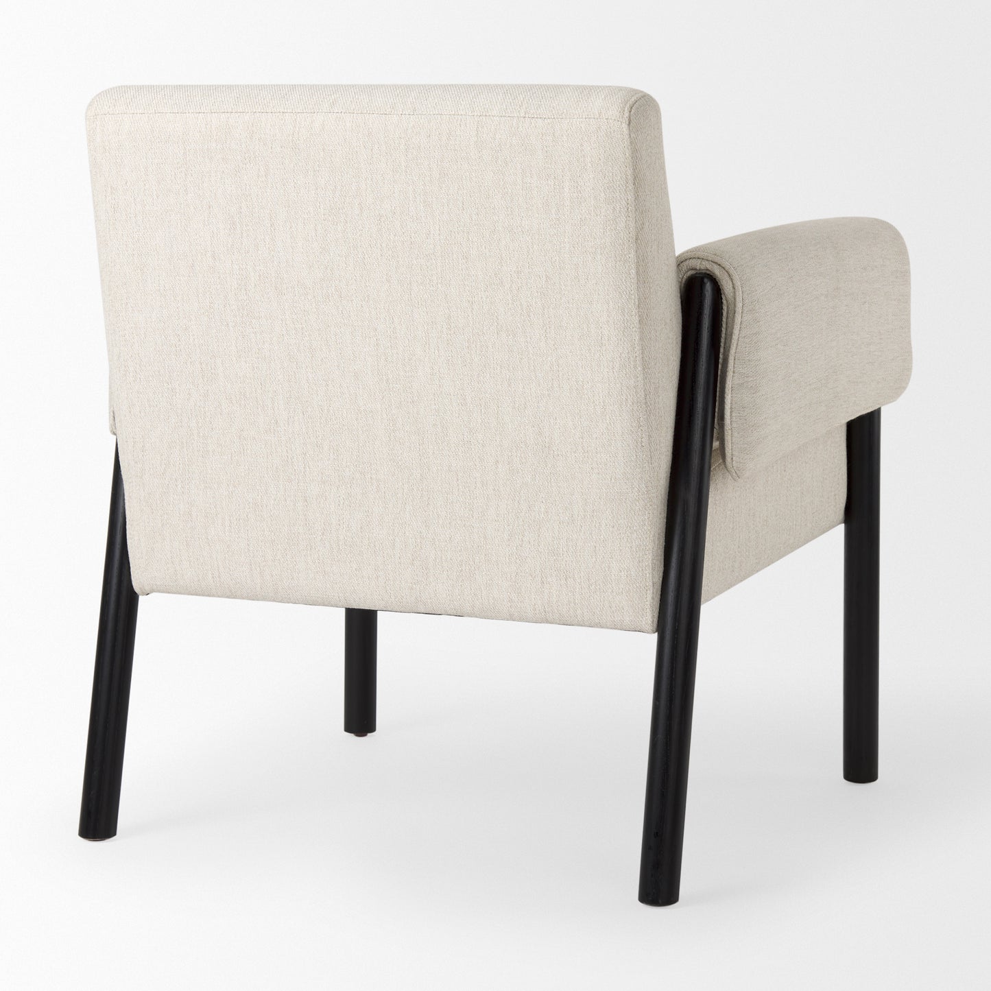 Ashton Beige Twill Fabric w/ Black Wood Accent Chair