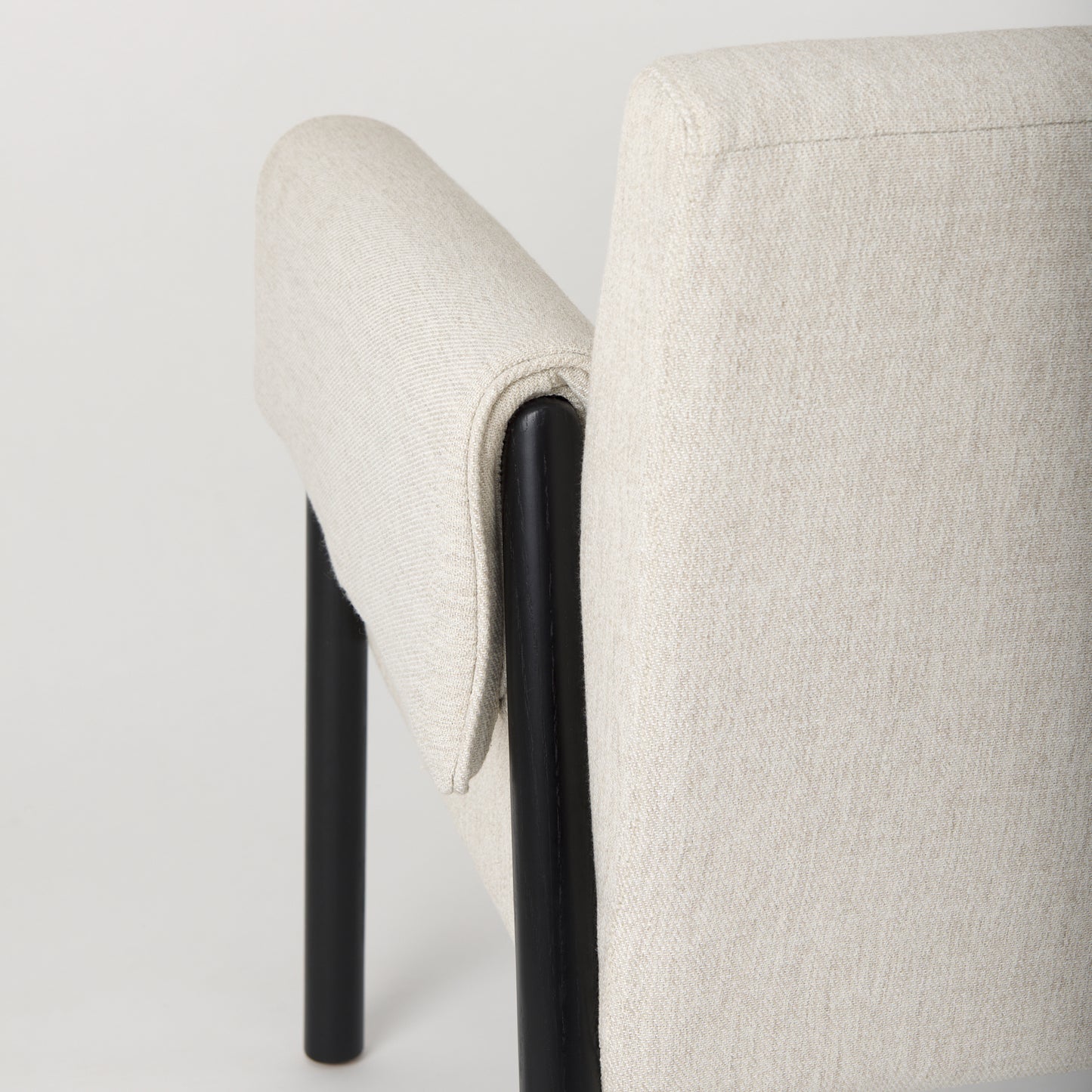 Ashton Beige Twill Fabric w/ Black Wood Accent Chair