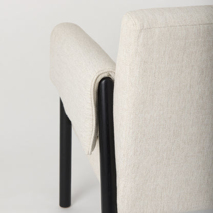 Ashton Beige Twill Fabric w/ Black Wood Accent Chair