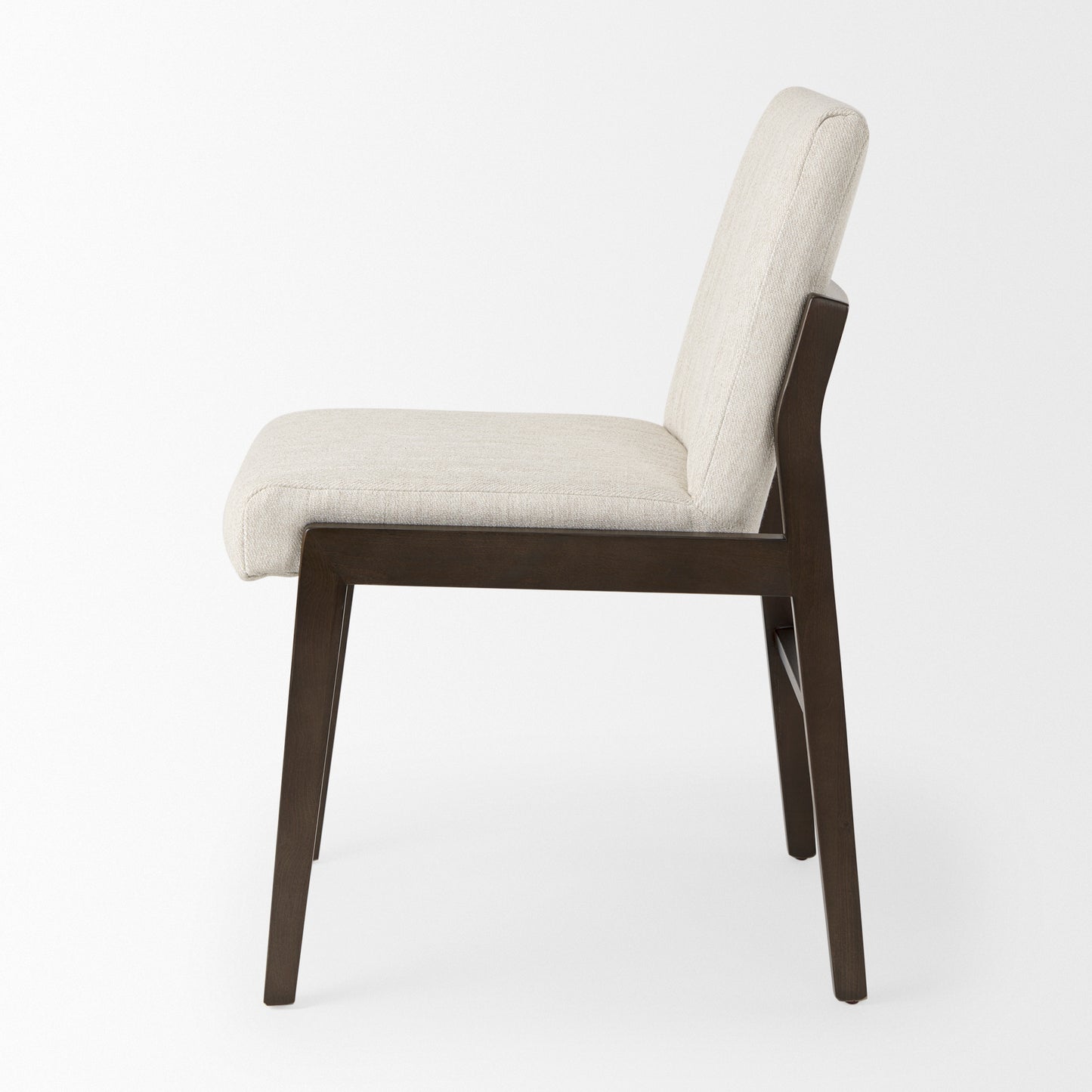 Tahoe Cream Fabric and Black-Brown Wood Dining Chair
