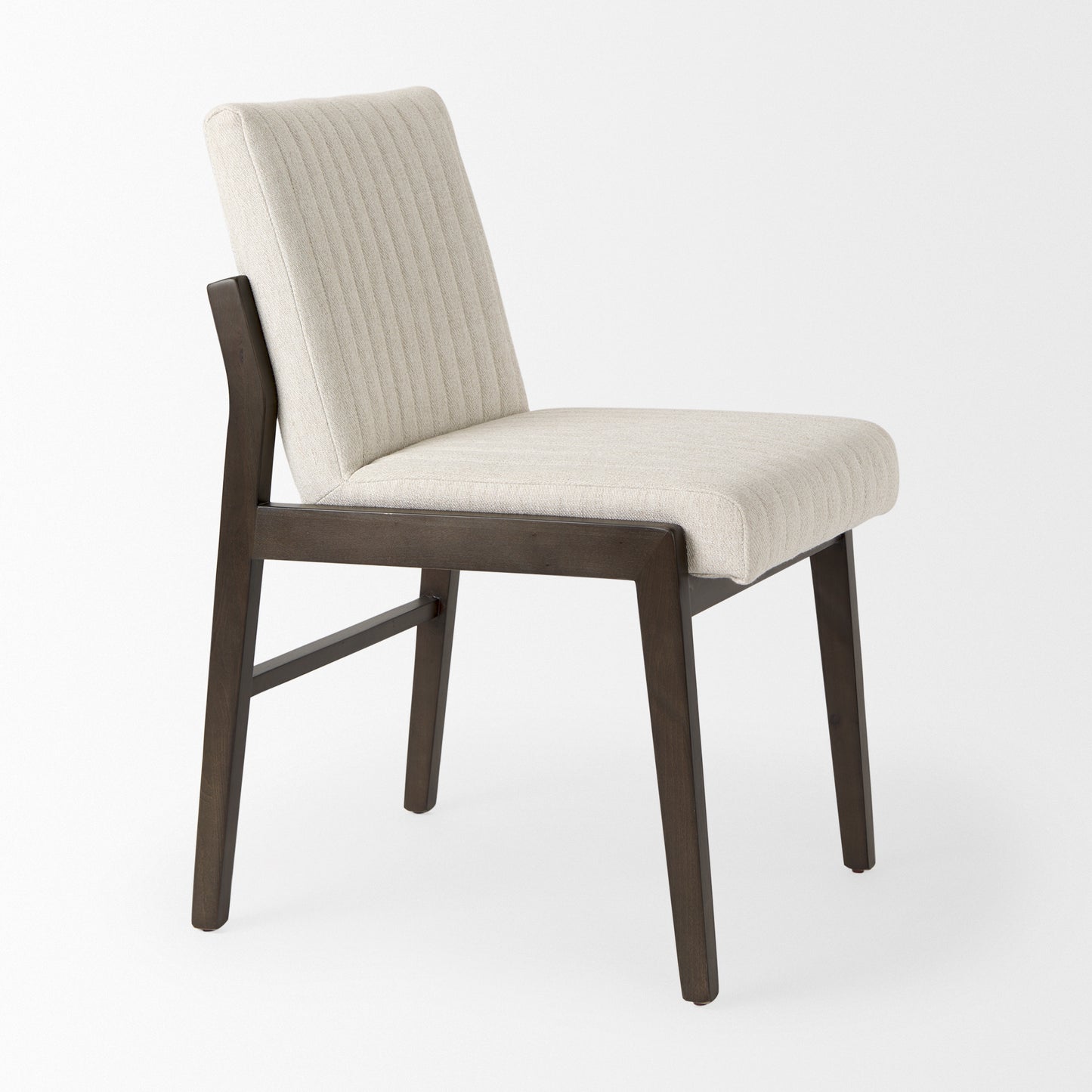 Tahoe Cream Fabric and Black-Brown Wood Dining Chair