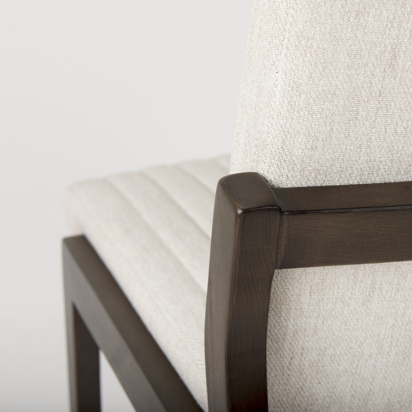 Tahoe Cream Fabric and Black-Brown Wood Dining Chair
