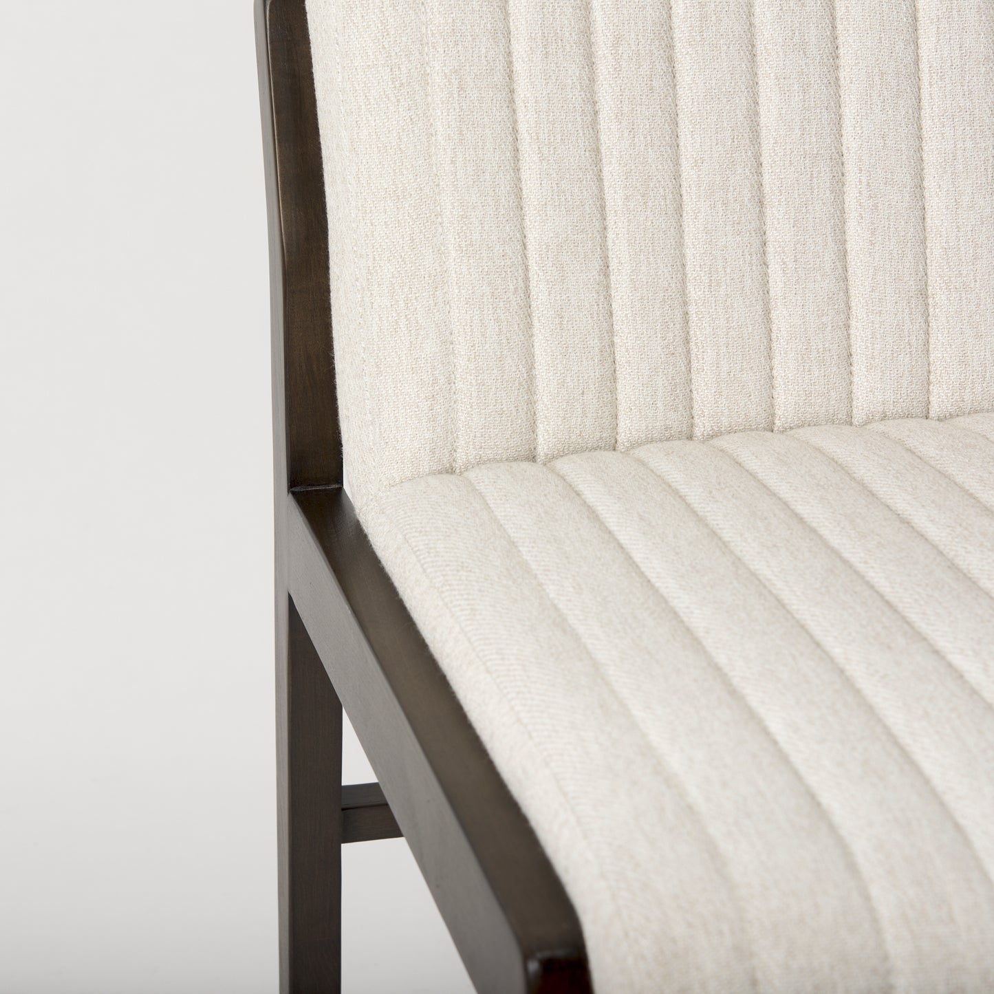 Tahoe Cream Fabric and Black-Brown Wood Dining Chair