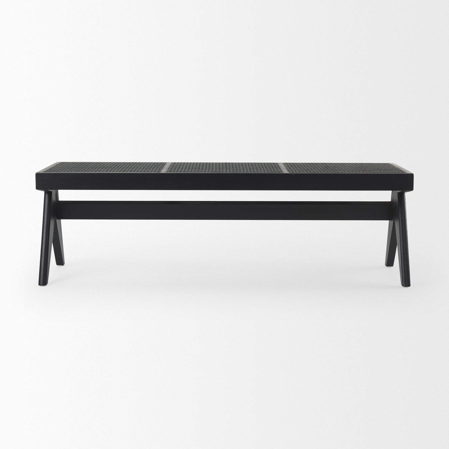 Arvin 59.1L x 17.7W x 18.1H Black Wooden Bench