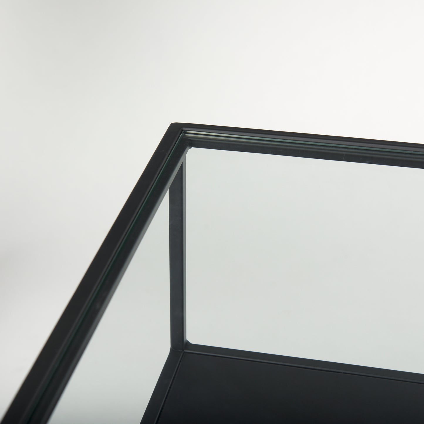 Samson 15.7L x 15.7W x 21.3H Side Table Matte Black Metal and Glass