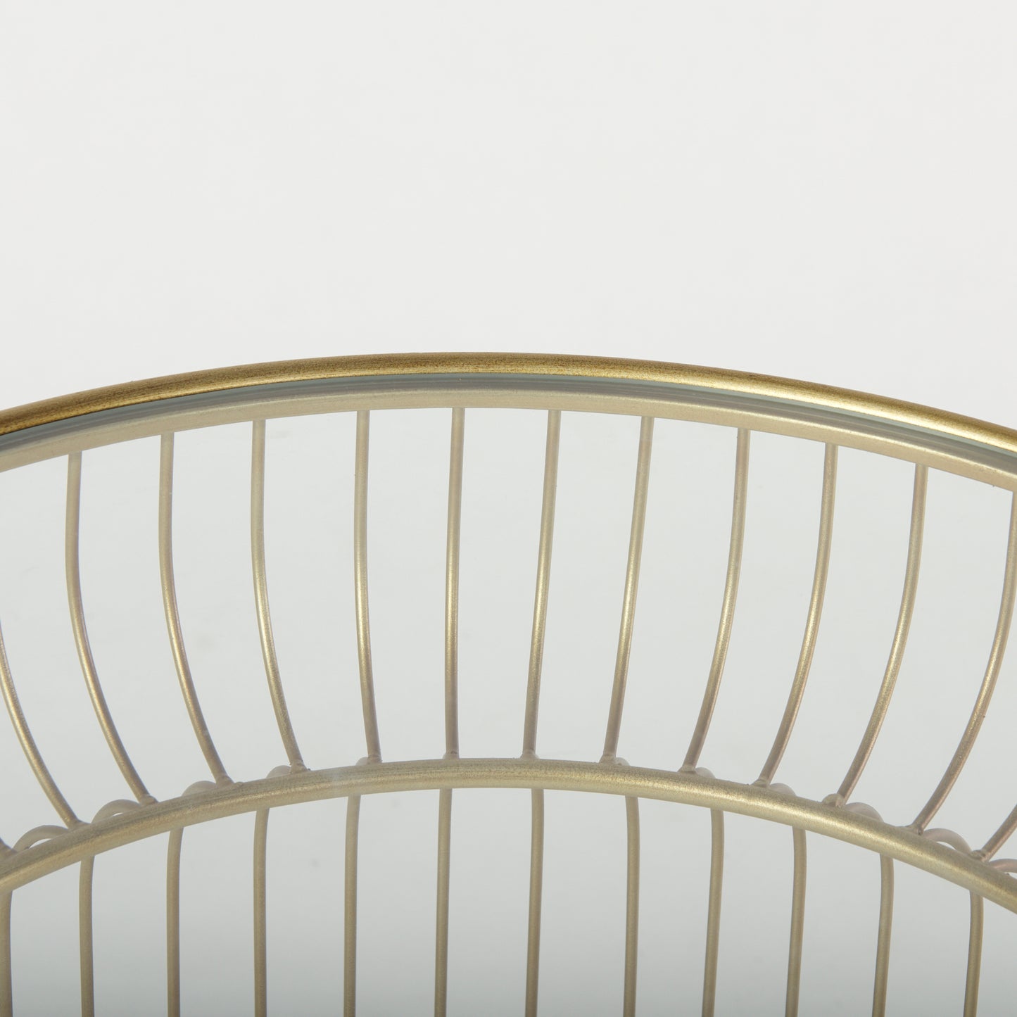 Shani Set of 2 Round, Gold Metal w/ Glass Accent Tables