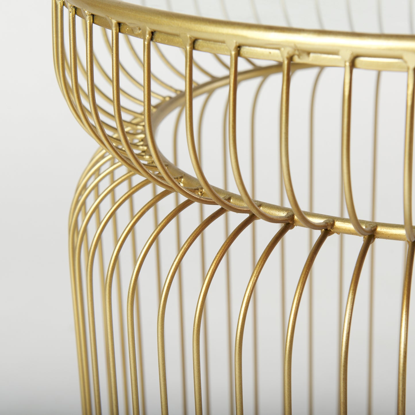 Shani Set of 2 Round, Gold Metal w/ Glass Accent Tables