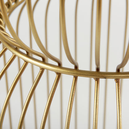 Shani Set of 2 Round, Gold Metal w/ Glass Accent Tables