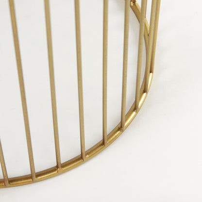 Shani Set of 2 Round, Gold Metal w/ Glass Accent Tables