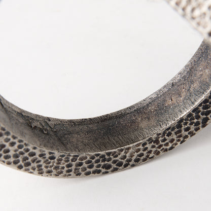 Rafiki Two Blackened Silver Hammered Finish Metal Conjoined Circles