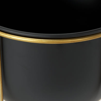 Danica Set of 2 Matte Black Metal Plant Stands
