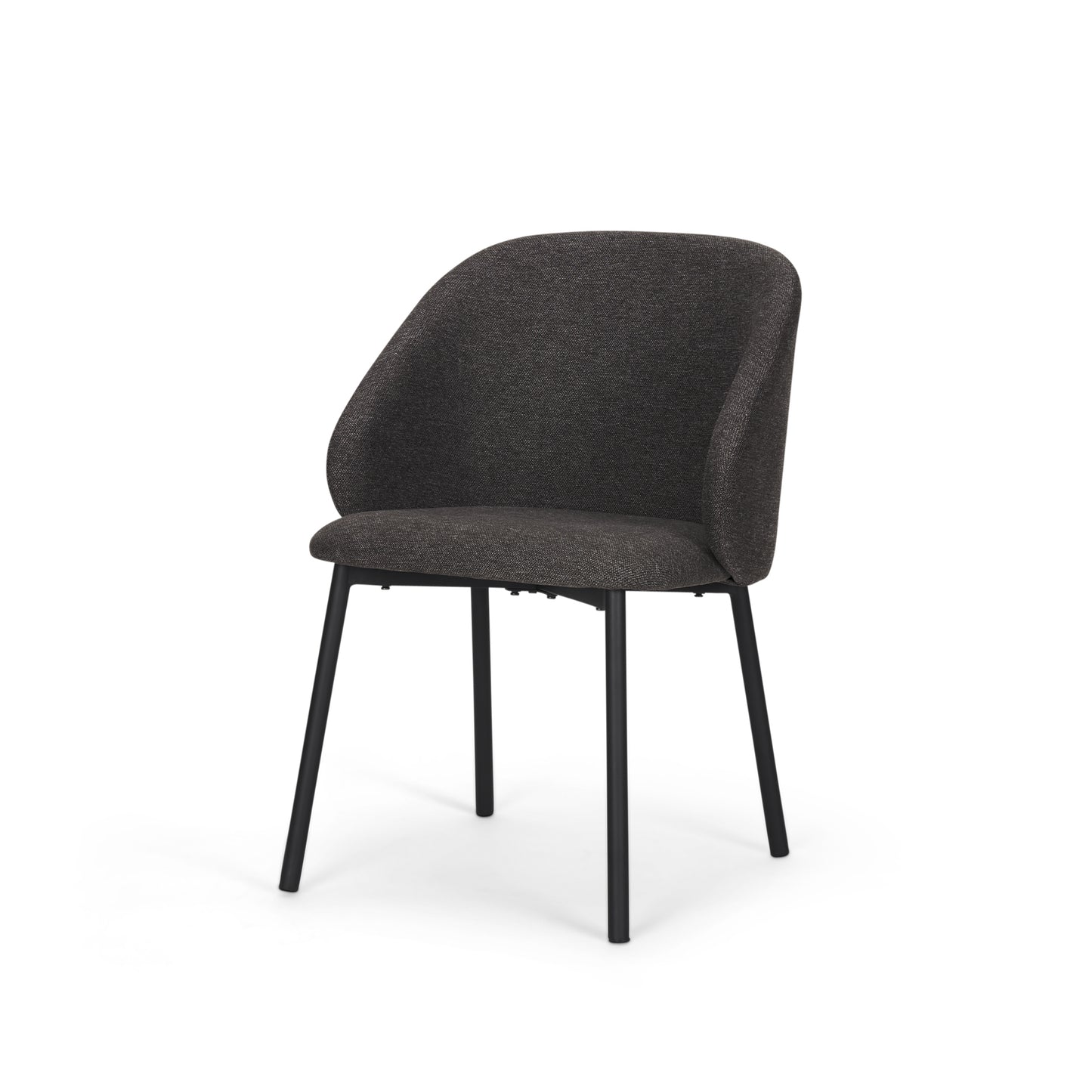 Shannon Dining Chair w/ Gray Fabric & Matte Black Metal