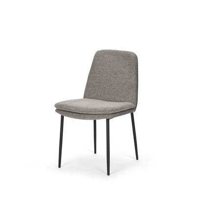 Eve Dining Chair w/ Gray Fabric & Matte Black Metal
