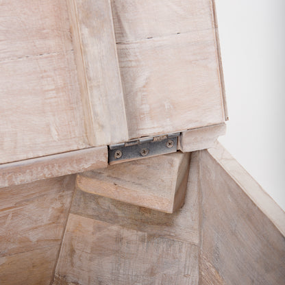 Esagono Octagonal Reclaimed Wood End/Side Table w/ Storage