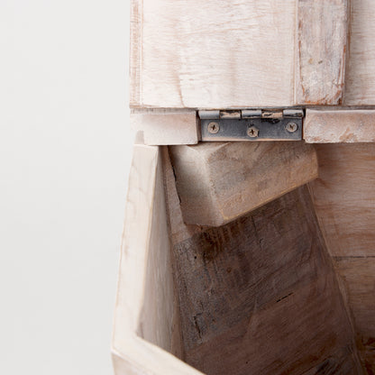 Esagono Octagonal Reclaimed Wood End/Side Table w/ Storage