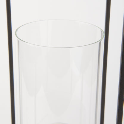 Albus I Large Black Metal Rectangular Table Candle Holder