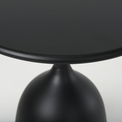 Talulla 16.5L x 16.5W x 19.7H Matte Black Metal Accent Table