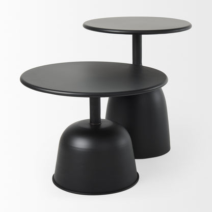 Talulla 16.5L x 16.5W x 19.7H Matte Black Metal Accent Table