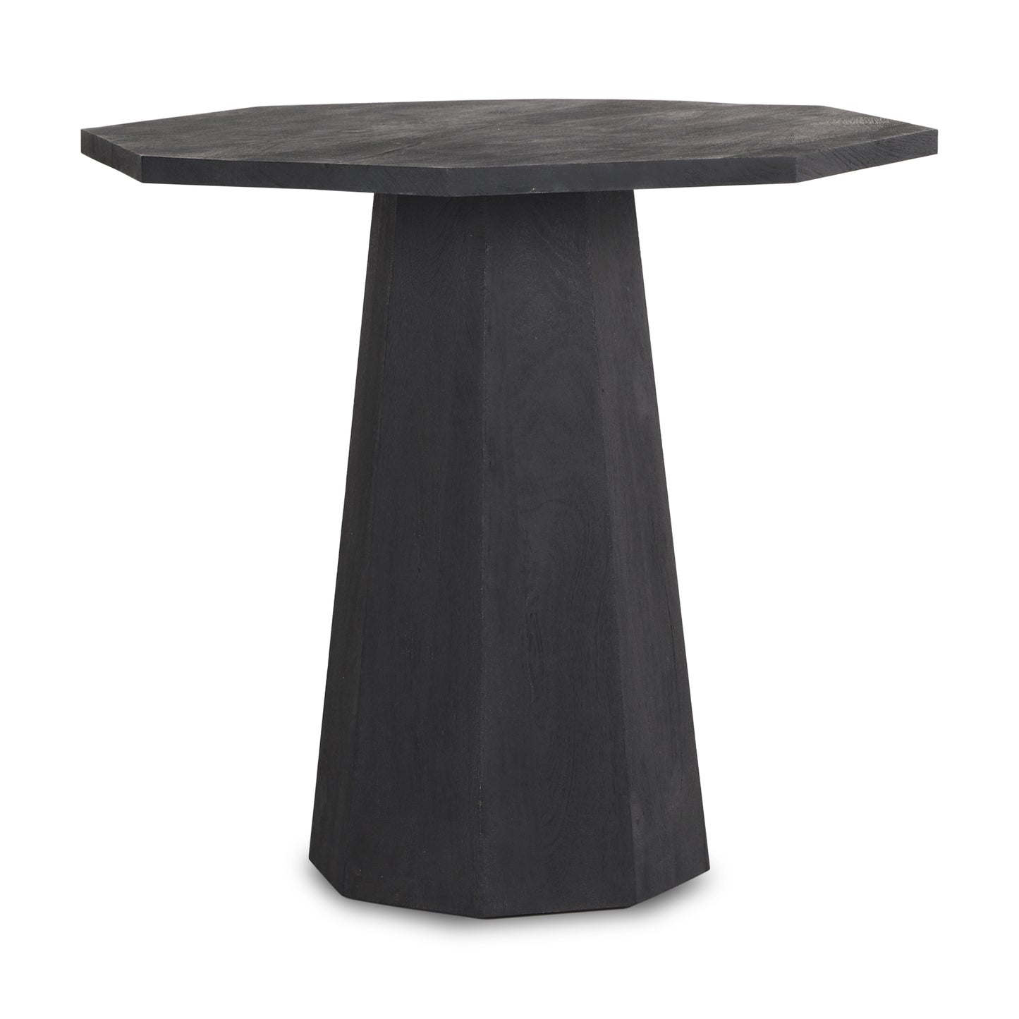 Maxine Hexagonal Black Wood Foyer Table