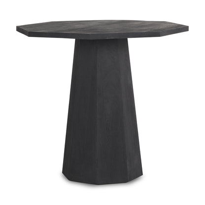Maxine Hexagonal Black Wood Foyer Table