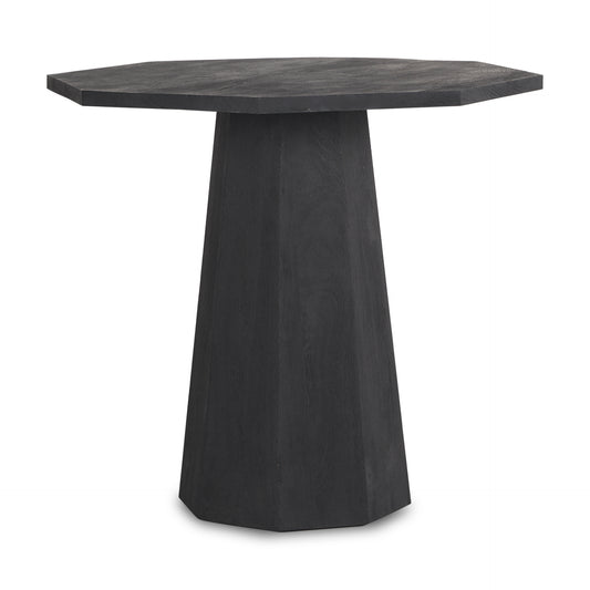 Maxine Hexagonal Black Wood Foyer Table