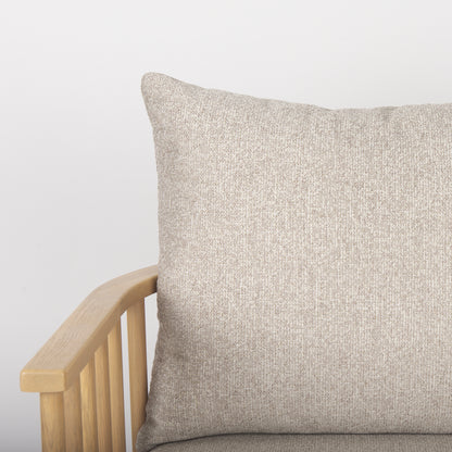 Kopari Beige Fabric W/Light Brown Wood Accent Chair
