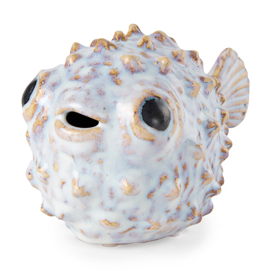 Spike I (Small) 8L x 4W Off-White Ceramic Puffer Fish