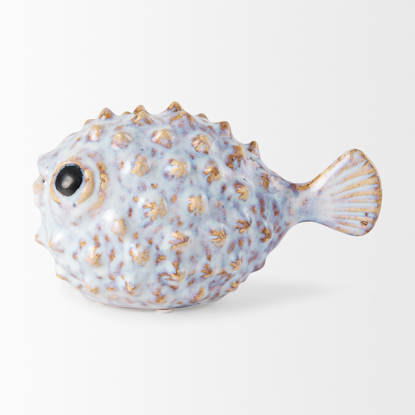 Spike I (Small) 8L x 4W Off-White Ceramic Puffer Fish