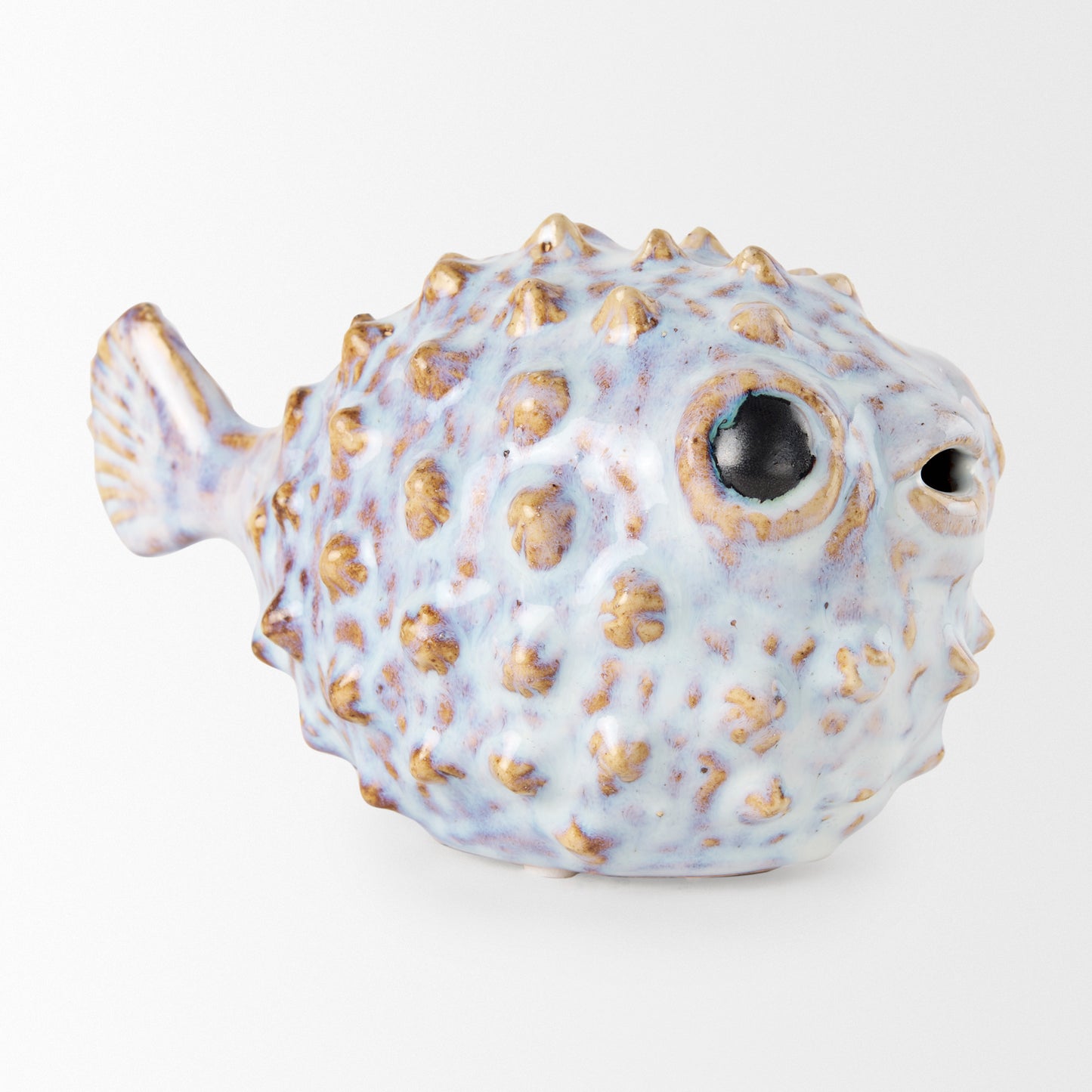 Spike I (Small) 8L x 4W Off-White Ceramic Puffer Fish