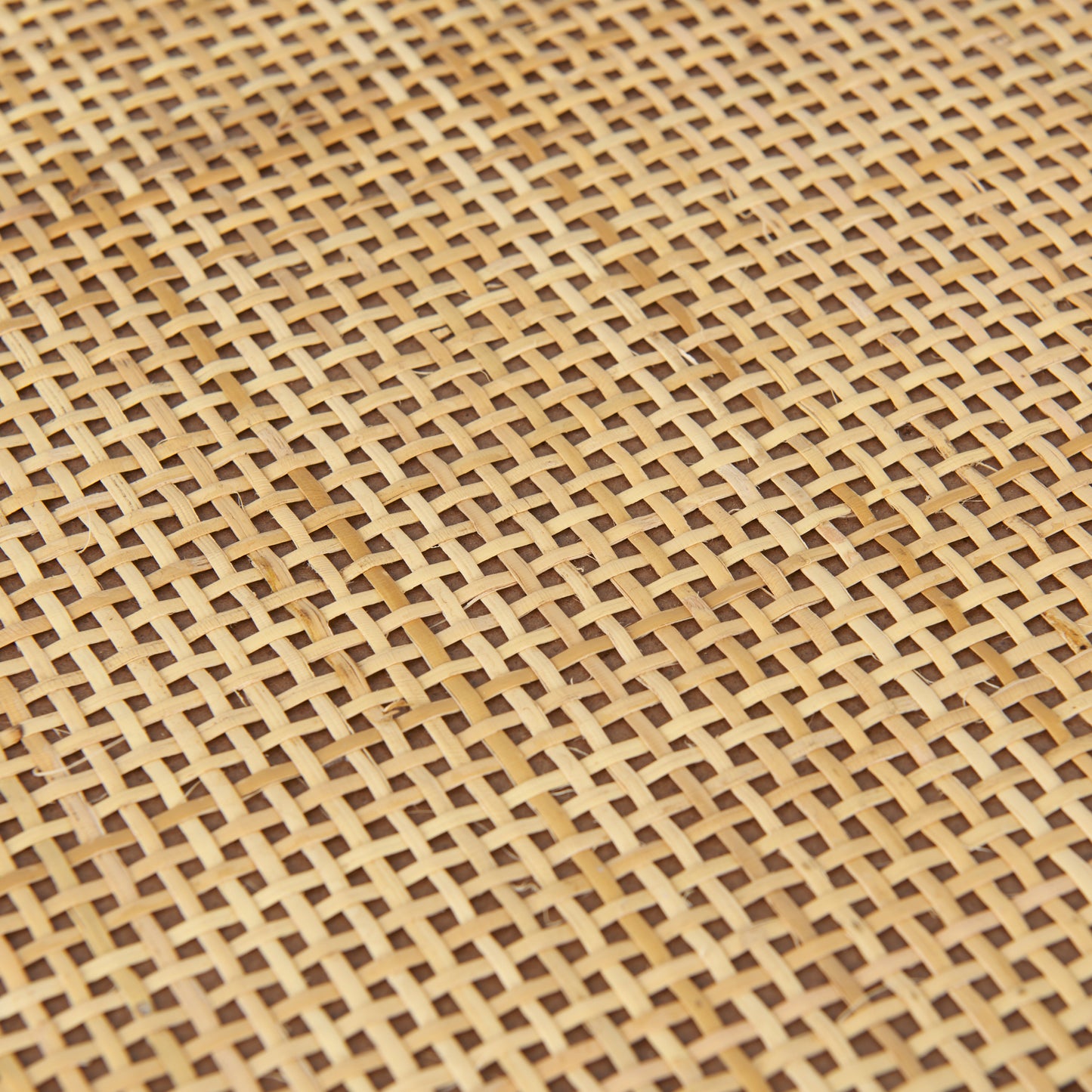 Silas Cane and Medium Brown Wood Rectangular Tray