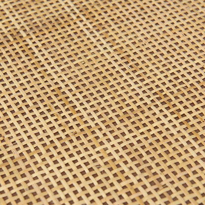 Silas Cane and Medium Brown Wood Rectangular Tray