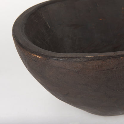 Athena Extra Large Oblong Black-Brown Reclaimed Wood Bowl